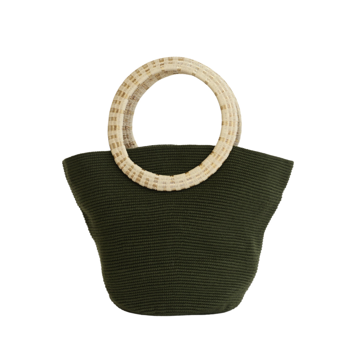 Straw Tote Bag with Top Handle - Sage Green - Accessories – Bonny Flair