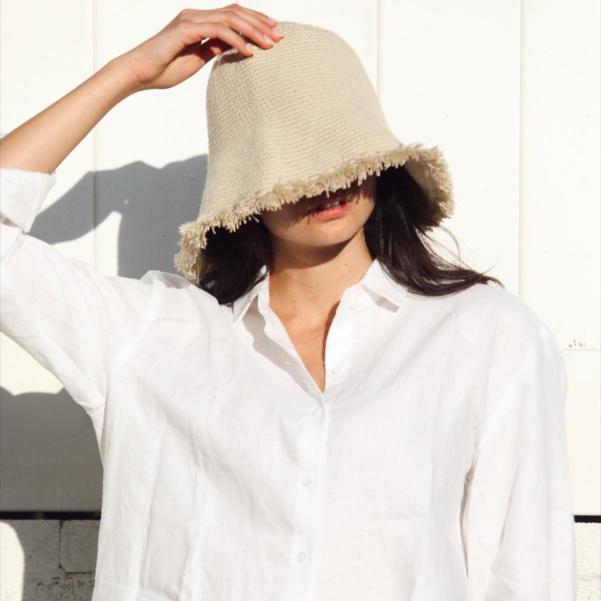 NWT Artesano Isola Fringe Bucket Hat Johanna Ortiz Artesano Symbols Of Pride Straw Bucket Hat in  main image 3