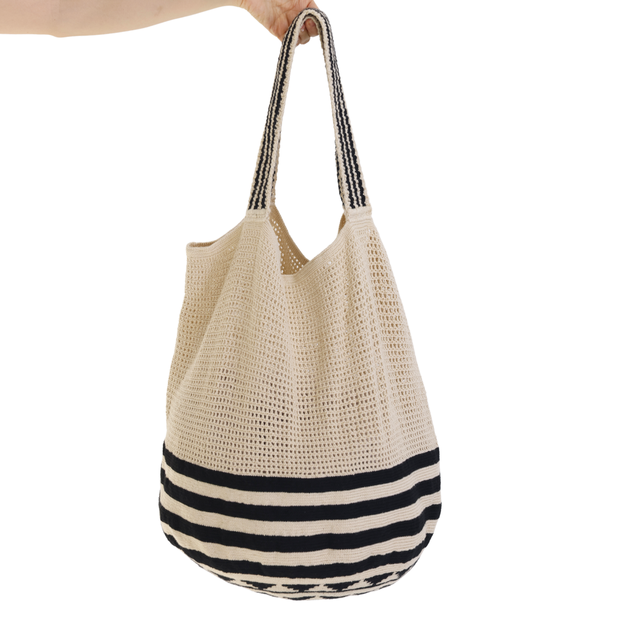 【美品] NKNIT sponge striped hand bag 美品] NKNIT sponge striped hand bag NKNIT ンニット sponge