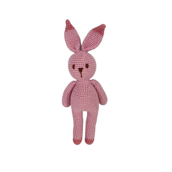 Hello! I crocheted pink bunny from plush yarn and blue bunny from cotton.  What bunny do you like more? 💖💙 : r/crochet