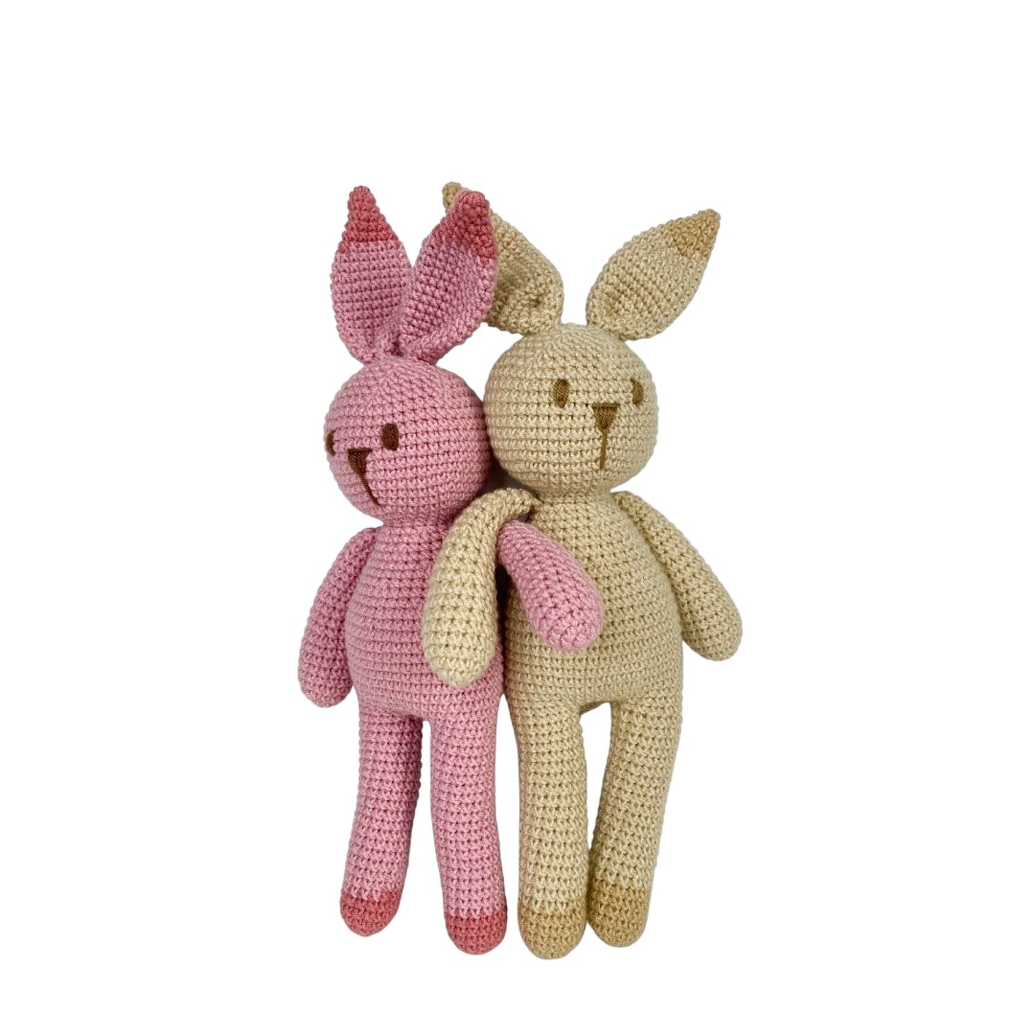KawaiOnO Crochet Stuffed Animal - Adorable Handmade Bunny Daughter Plushie  Doll with Pink Dress, Ideal for Infants - Knitted Stuffed Animal Crocheted