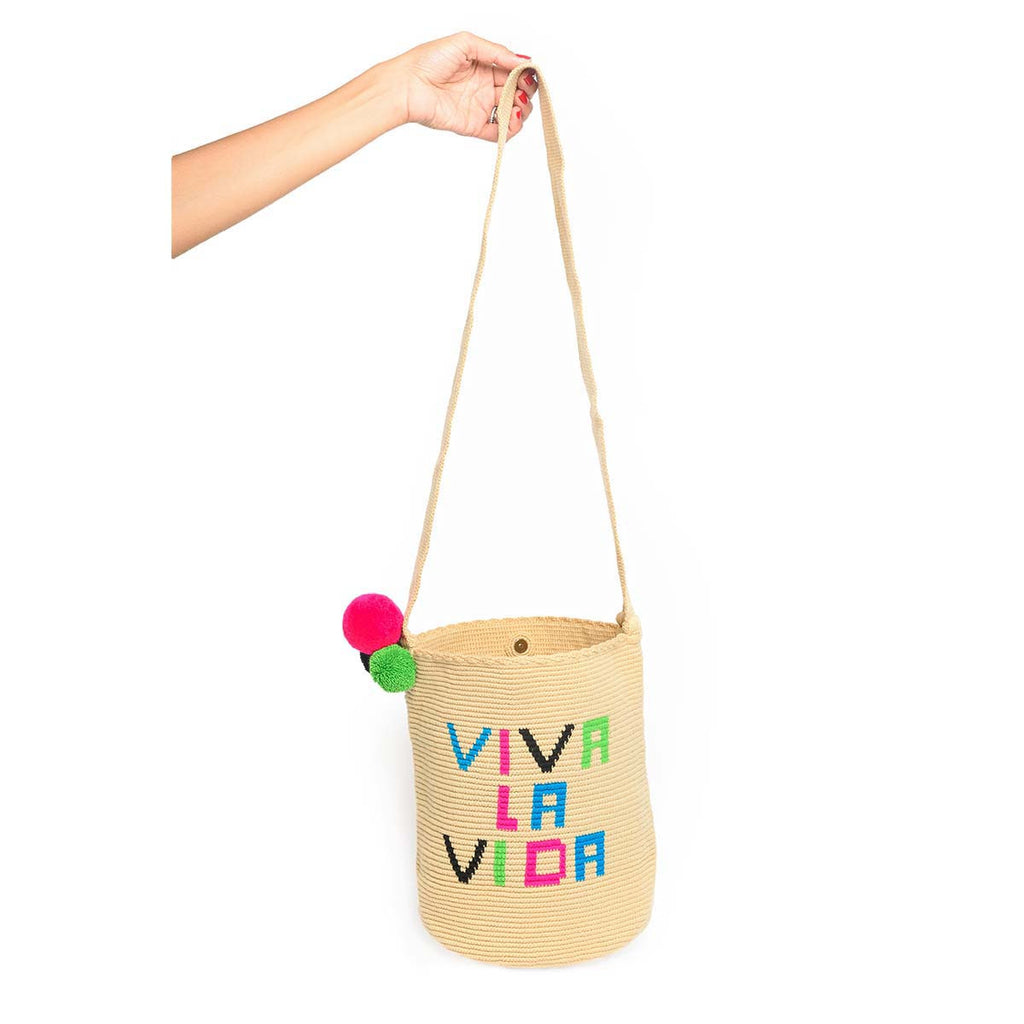 Viva la vida Woven Mochila Bucket Bag - 3